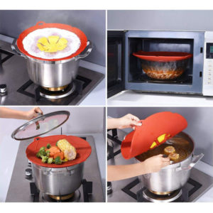 Naujoviskas silikoninis dangtis puodui virti sildyti garinti