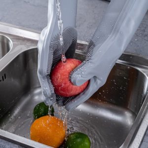 Silikonines plovimo pirstines kempines vaisiams plauti