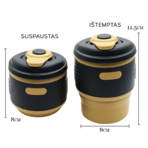 Teleskopinis Puodelis Kelionems Ir Laisvalaikiui Silikoninis